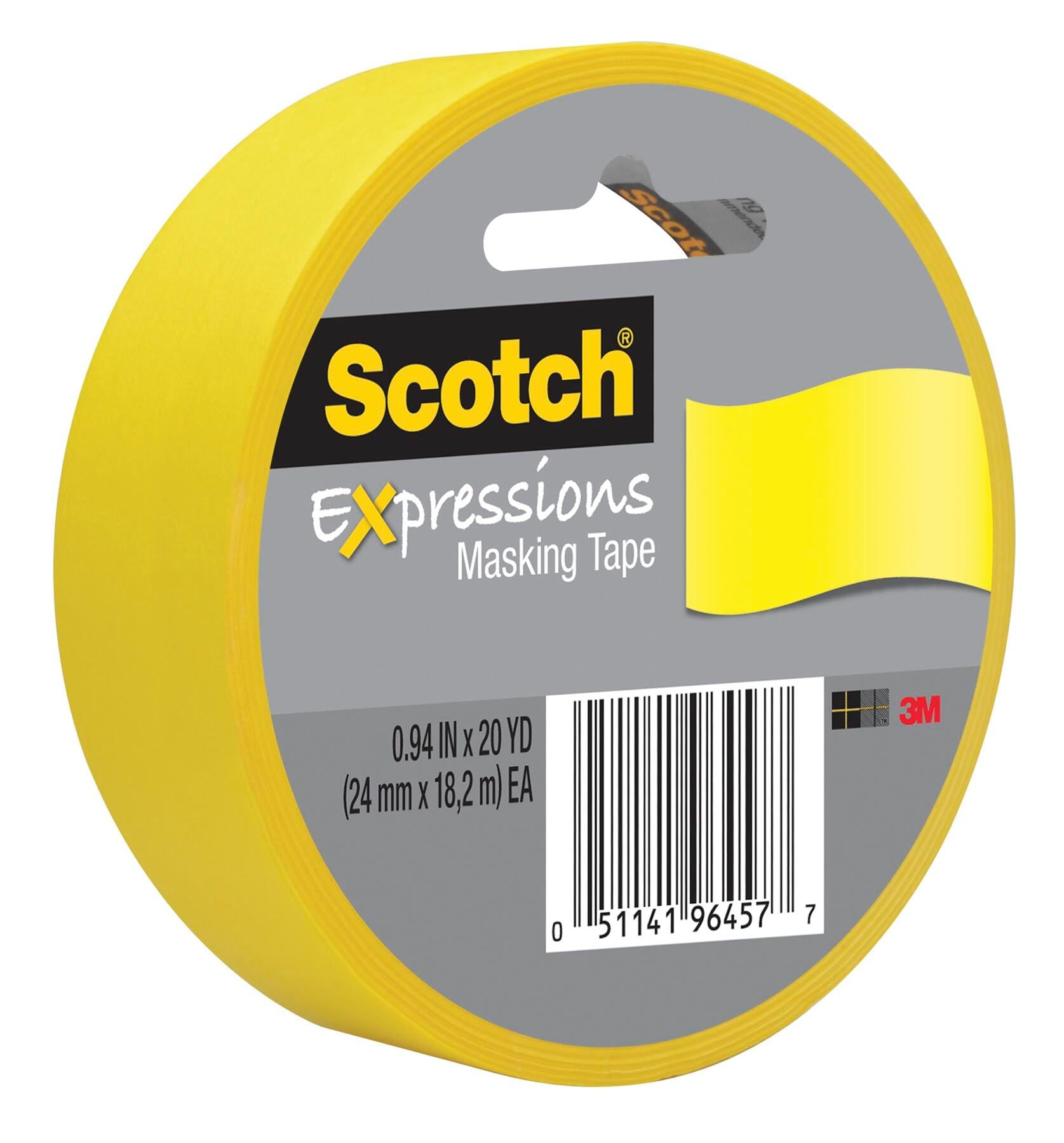 TAPE DECORATIVE MASKING 0.94 IN X 20 YD YELLOW