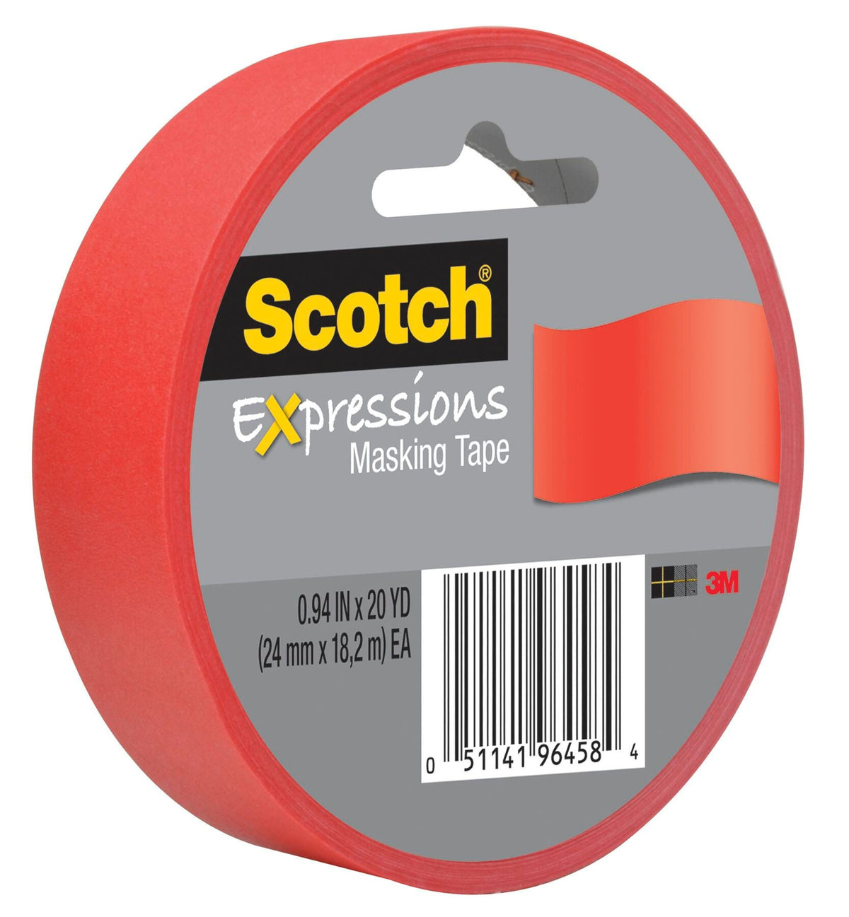 TAPE DECORATIVE MASKING 0.94 IN X 20 YD RED