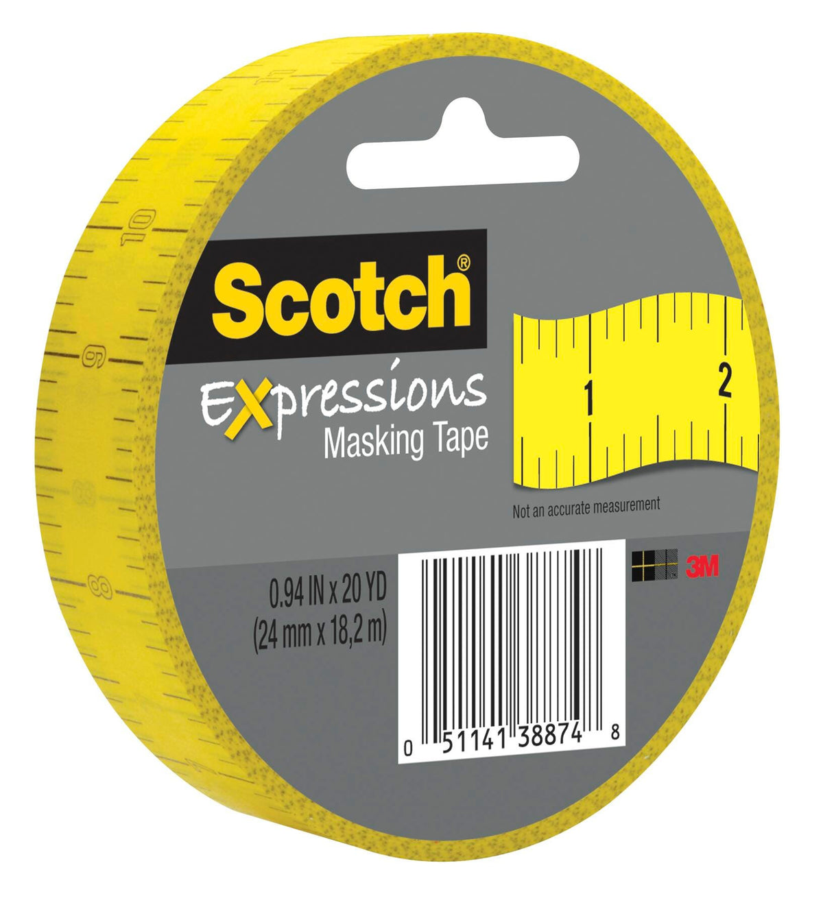 TAPE DECORATIVE MASKING 0.94 IN X 20 YD RULER DSGN