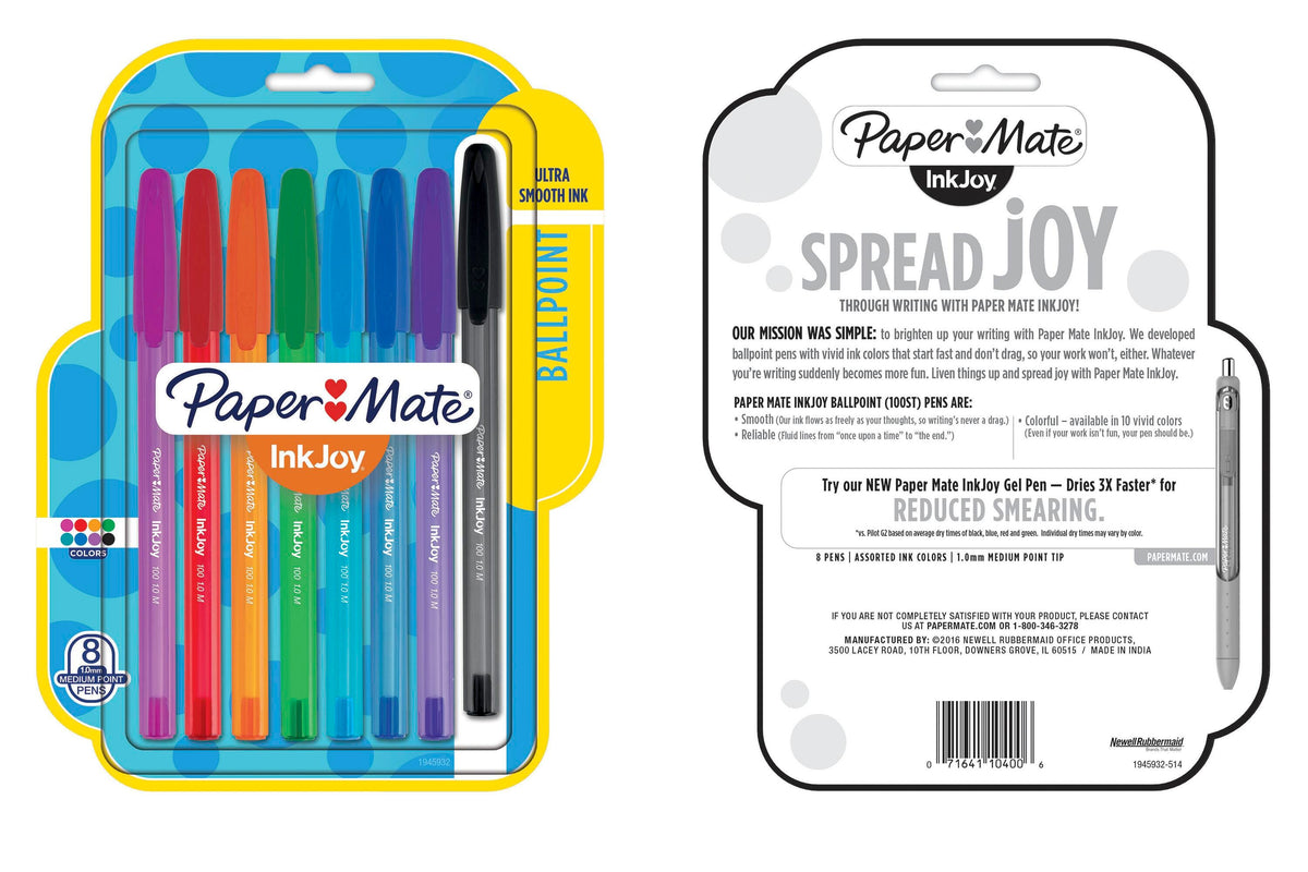 PEN PM INKJOY 100 ST 1.0MM ASSORTED SET OF 8