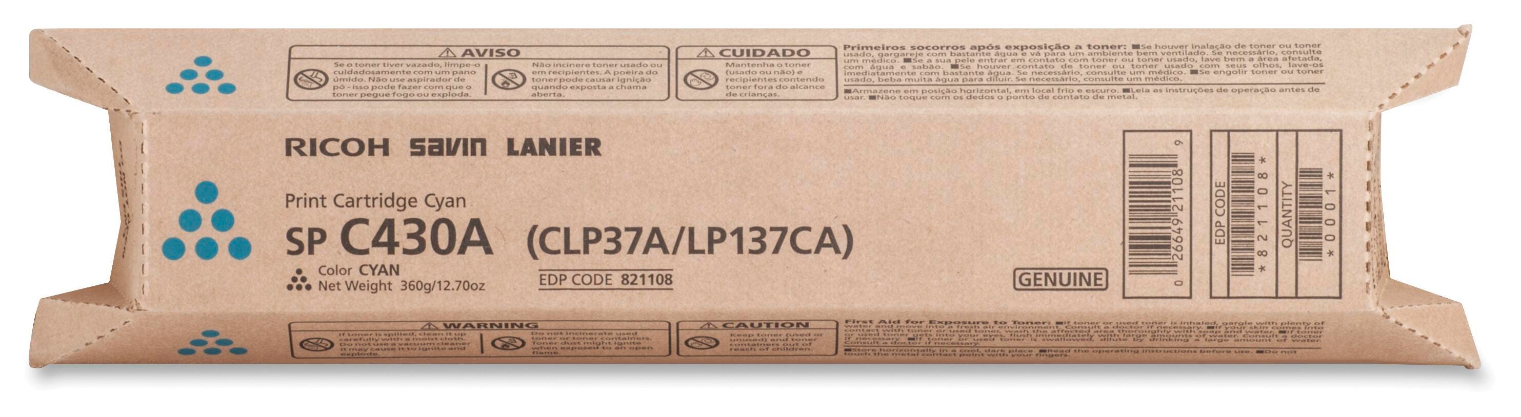 CARTRIDGE INK TONER RICOH RIC821108 CYAN