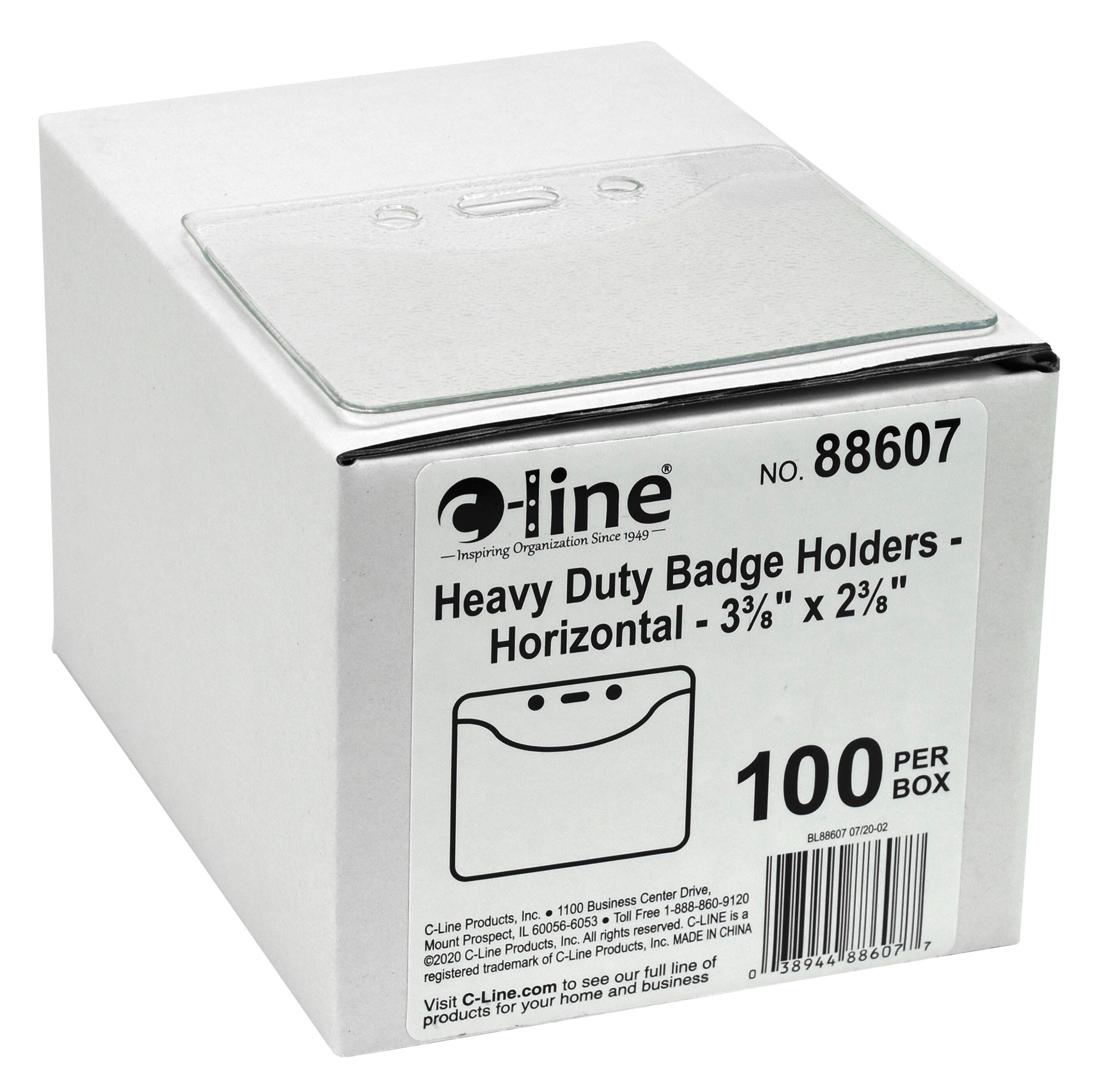 HOLDER BADGE HEAVY DUTY VINYL HRZ 100/PK