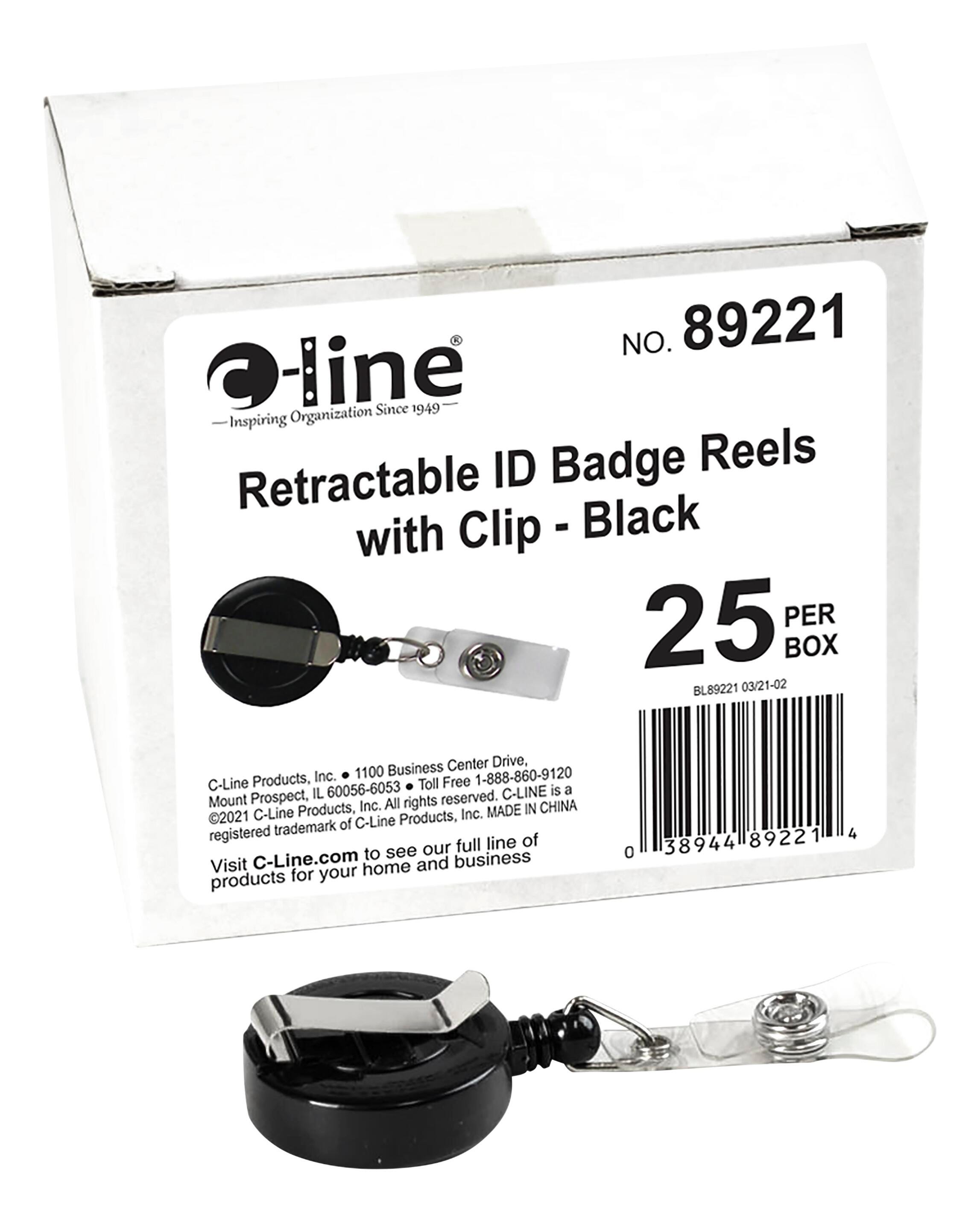 REEL ID CARD BELT CLIP BLK 25/PK
