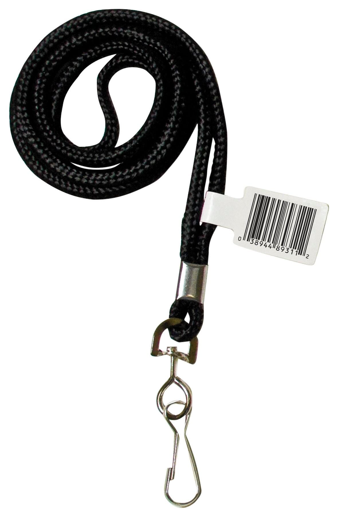 LANYARD STANDARD SWIVEL HK BLK 1/EA