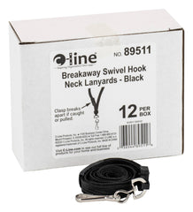 LANYARD BRKWY SWIVEL HK BLACK 12/PK