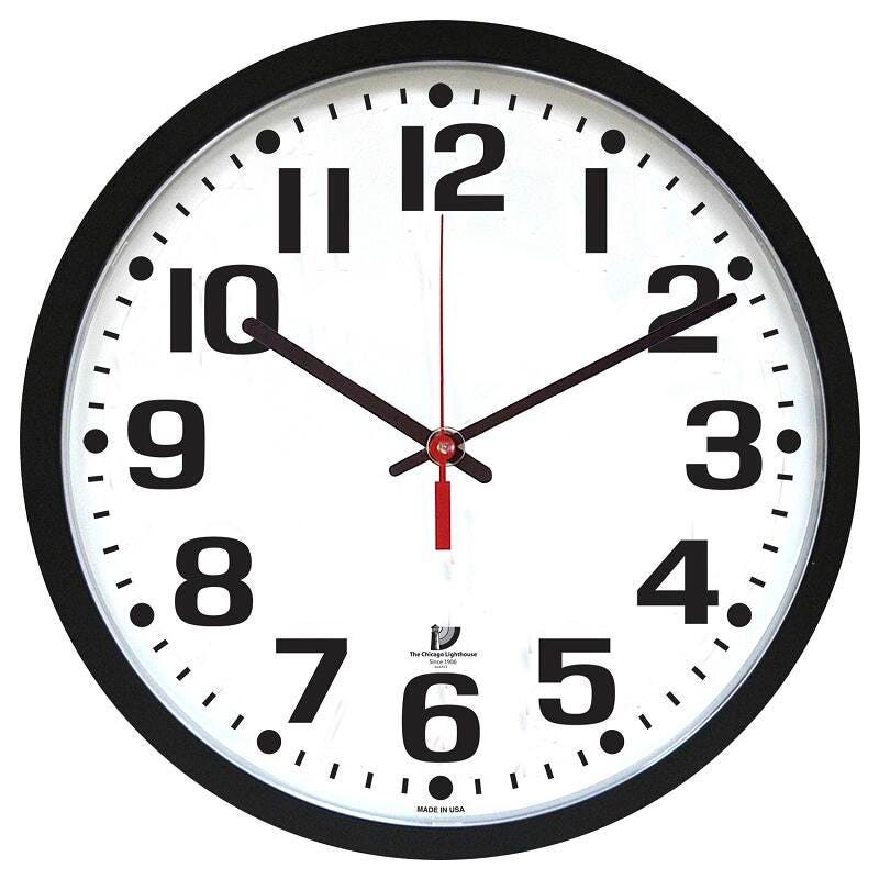 CLOCK 16.5 IN BLACK CONTEMPORARY