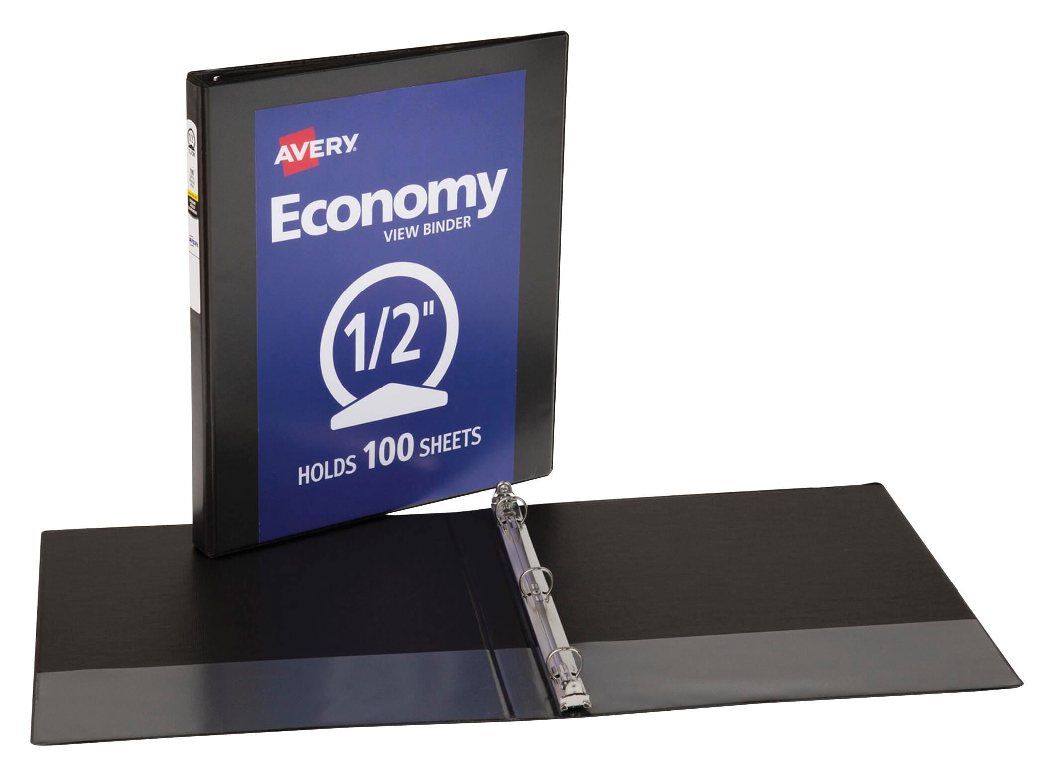 BINDER VIEW ECONOMY AVERY 0.5 IN ROUND RING BLACK