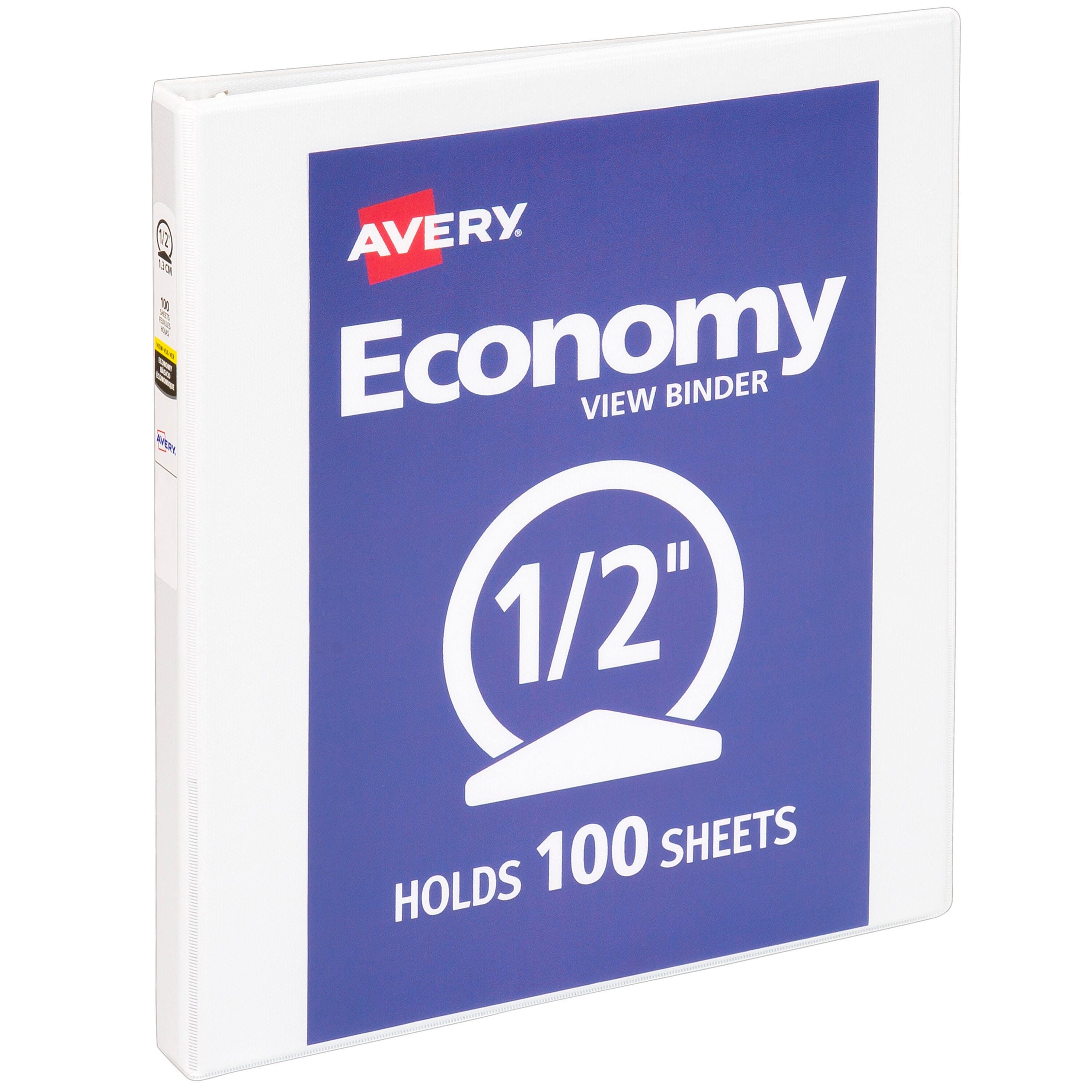 BINDER VIEW ECONOMY AVERY 0.5 IN ROUND RING WHITE