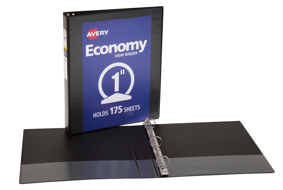 BINDER VIEW ECONOMY AVERY 1 IN ROUND RING BLACK