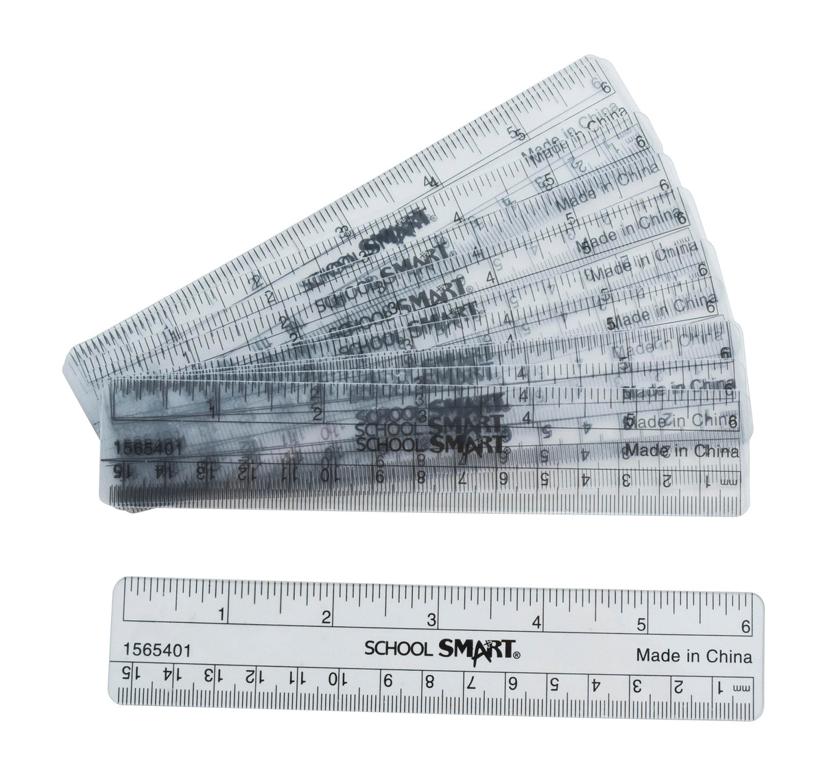 RULER FLEXIBLE 6 IN - SCHOOL SMART PK OF 12