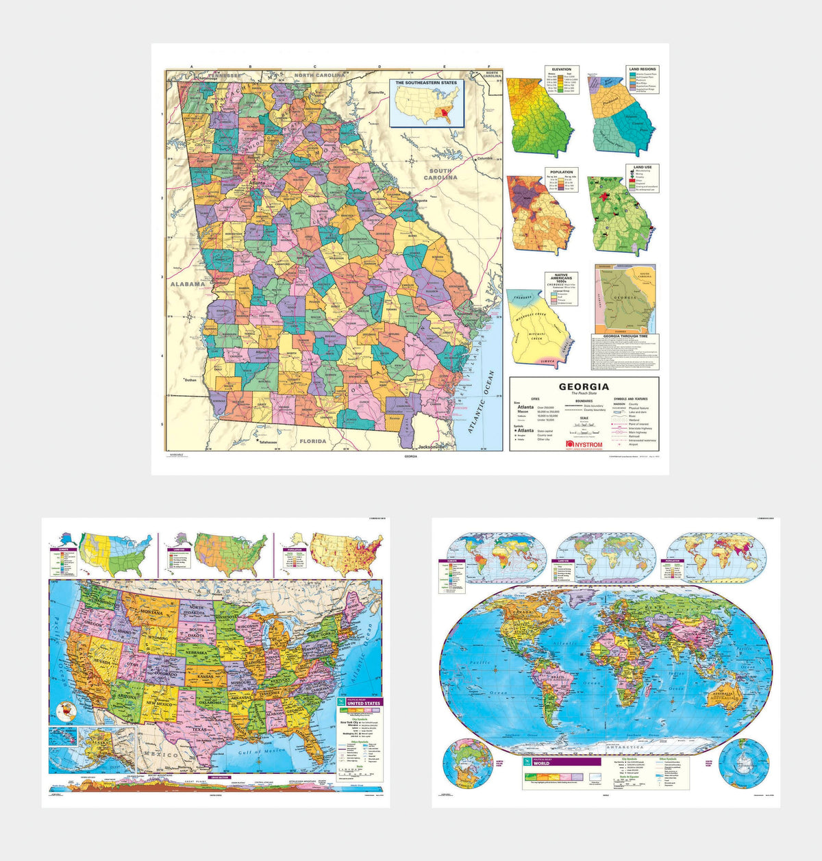MAP NYSTROM GEORGIA/ US/WORLD COMBO