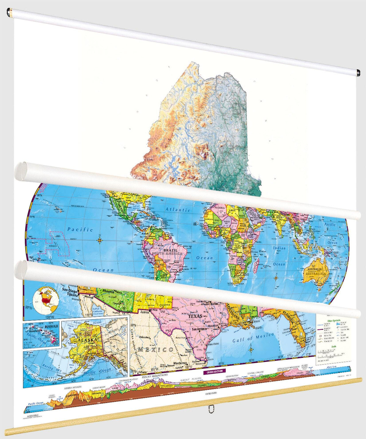 MAP NYSTROM MAINE/ US/WORLD COMBO