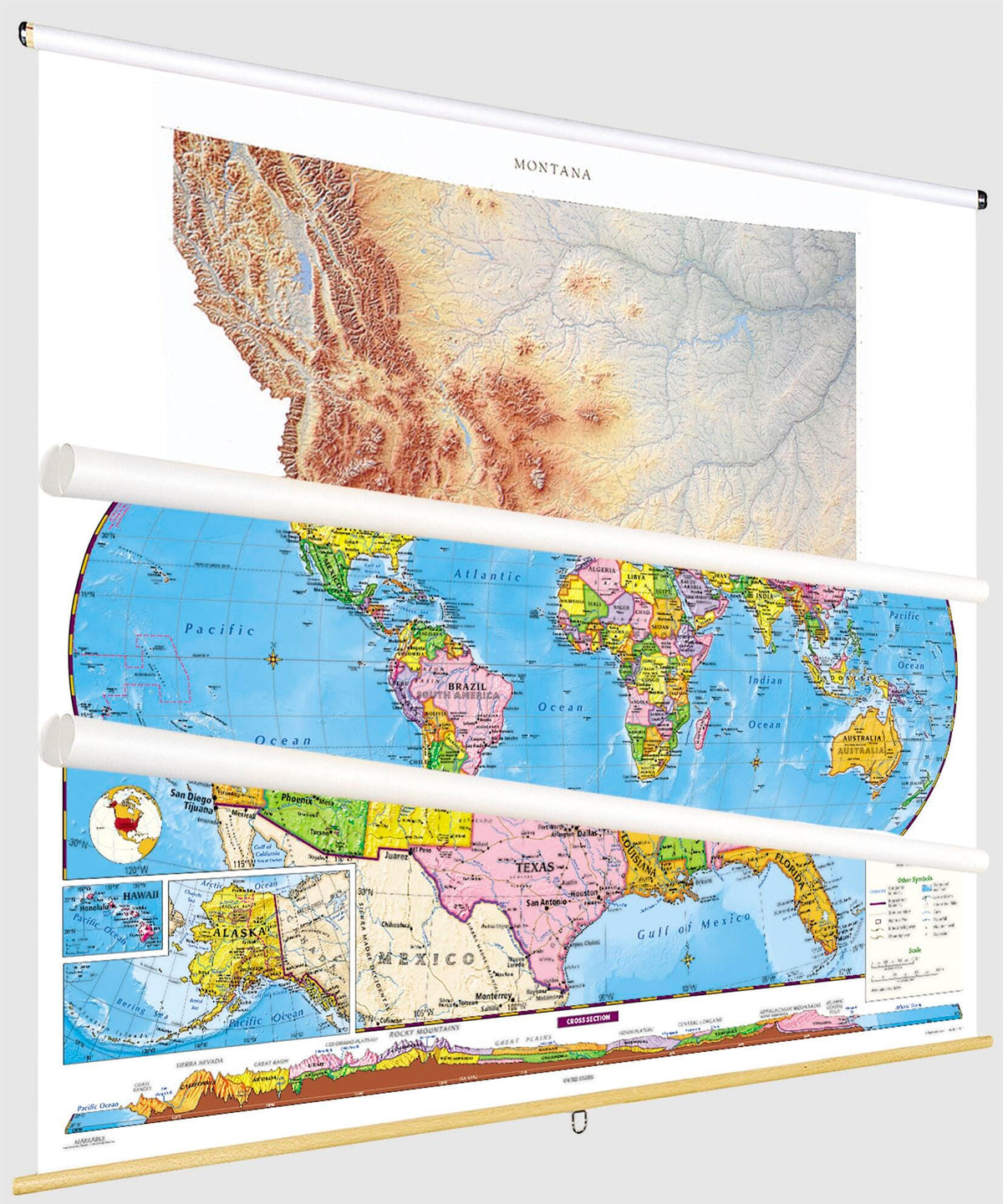 MAP NYSTROM MONTANA/ US/WORLD COMBO