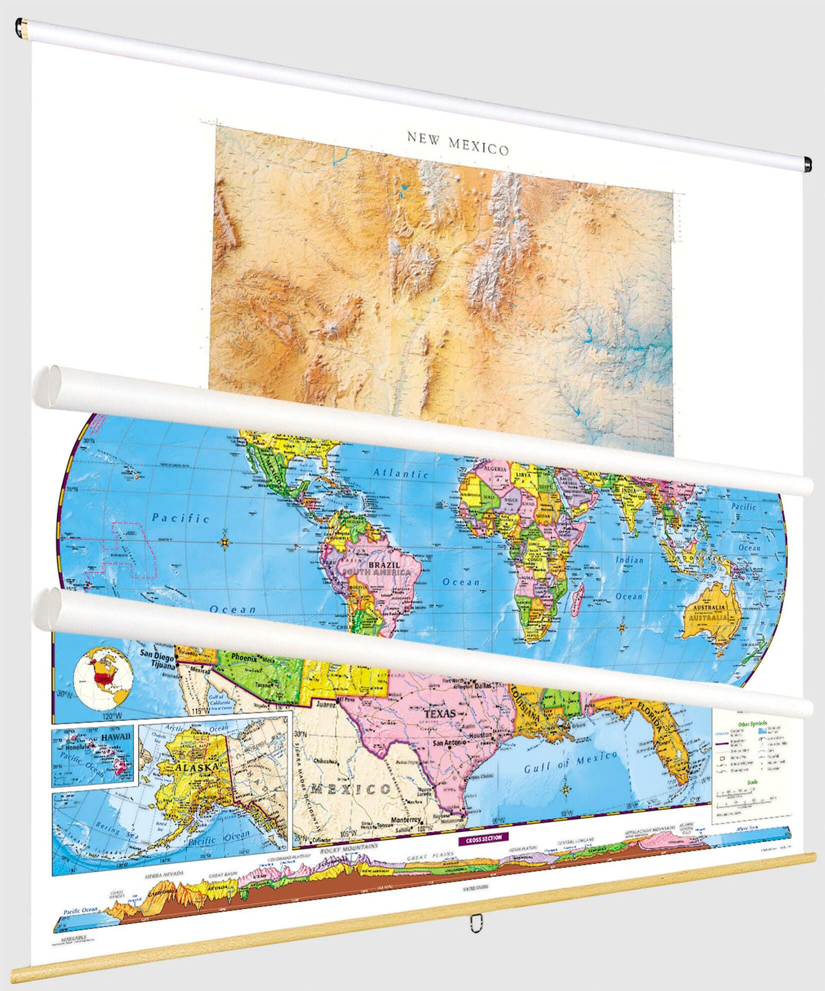 MAP NYSTROM NEW MEXICO/ US/WORLD COMBO