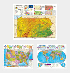 MAP NYSTROM PENNSYLVANIA/ US/WORLD COMBO