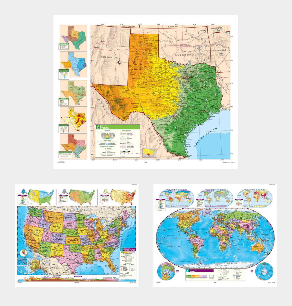 MAP NYSTROM TEXAS/ US/WORLD COMBO