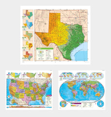 MAP NYSTROM TEXAS/ US/WORLD COMBO