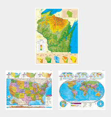 MAP NYSTROM WISCONSIN/ US/WORLD COMBO