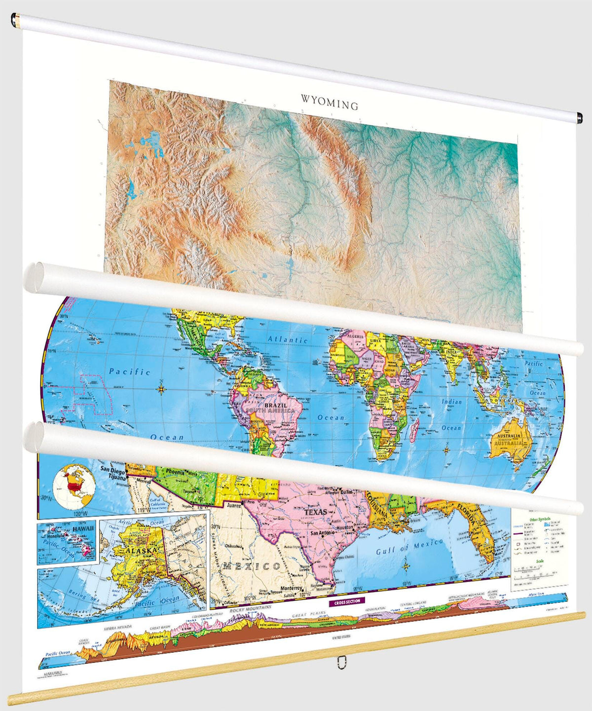 MAP NYSTROM WYOMING/ US/WORLD COMBO