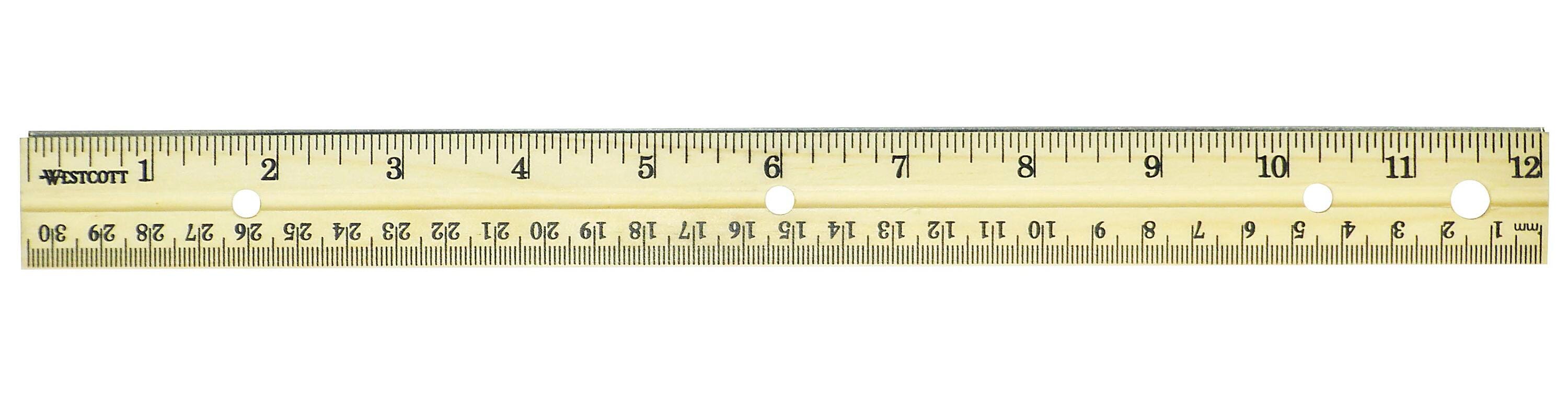 RULER WOOD 12 IN METAL EDGE PK OF 36