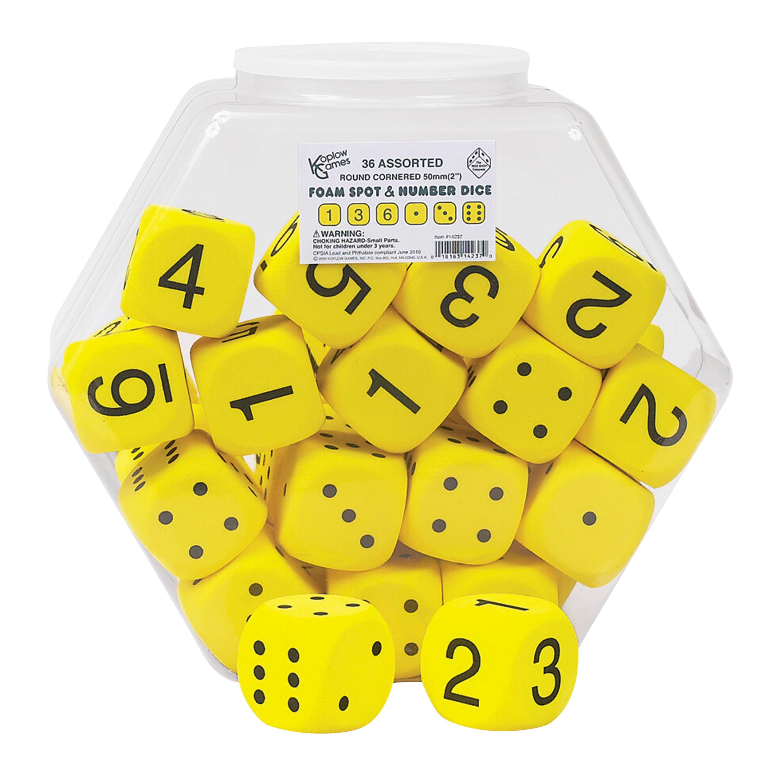 DICE MATH 2 INCH 50 MM ASSORETED SET OF 36