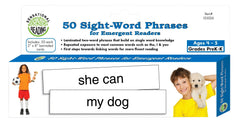 CARDS 50 SIGHT WORD PHRASES FOR EMERGENCT READERS PREK-K
