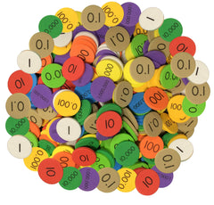 SENSATIONAL MATH PLACE VALUE DISCS 10-VALUE DECIMALS TO WHOLE NUMBERS PACK OF 3000