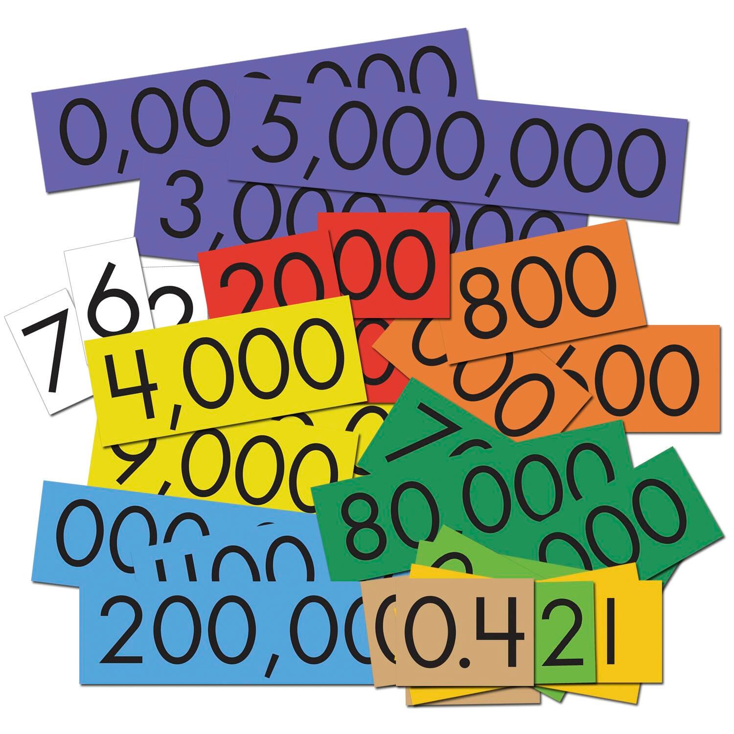 SENSATIONAL MATH PLACE VALUE CARDS 10-VALUE DECIMALS TO WHOLE NUMBERS PACK OF 1200