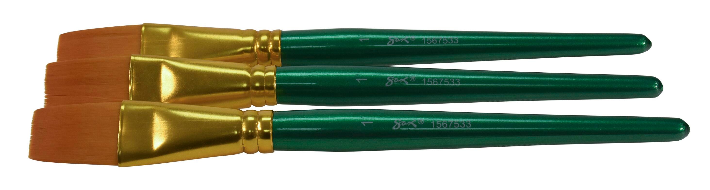 BRUSH OPTIMUM GOLDEN TAKLON SH FLAT 1 IN - SAX PACK OF 3