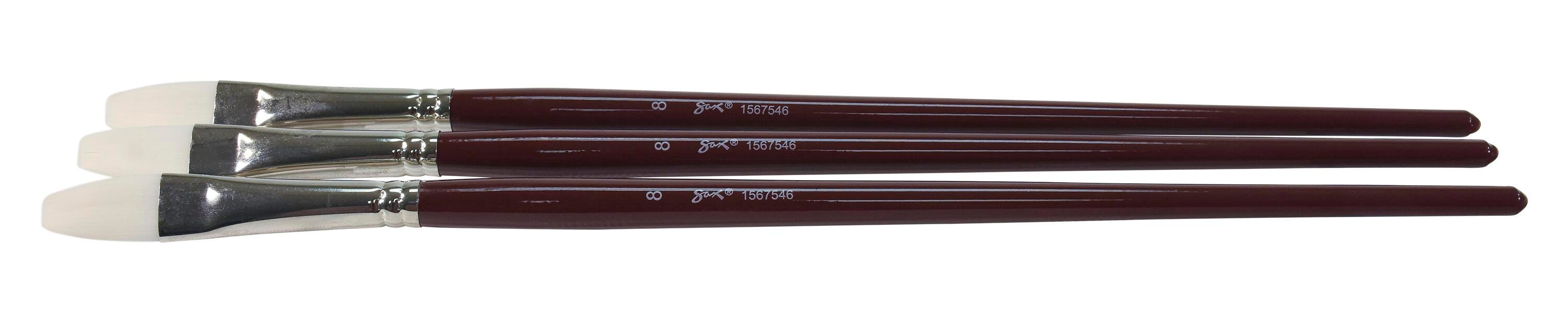 BRUSH OPTIMUM WHT TKLN LH FLT SZ 8 - SAX PACK OF 3