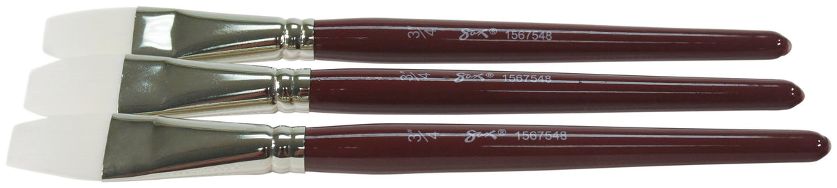 BRUSH OPTIMUM WHT TKLN SH FLT 3/4 IN - SAX PACK OF 3