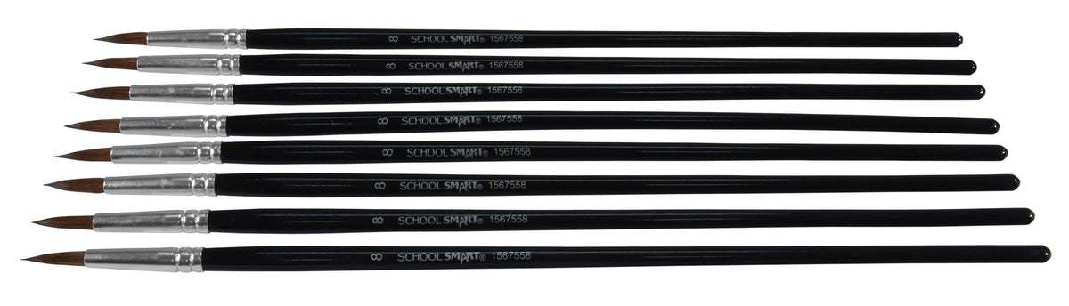 BRUSH CAMEL WC LH RND SZ 8 - SCHOOL SMART PACK OF 12