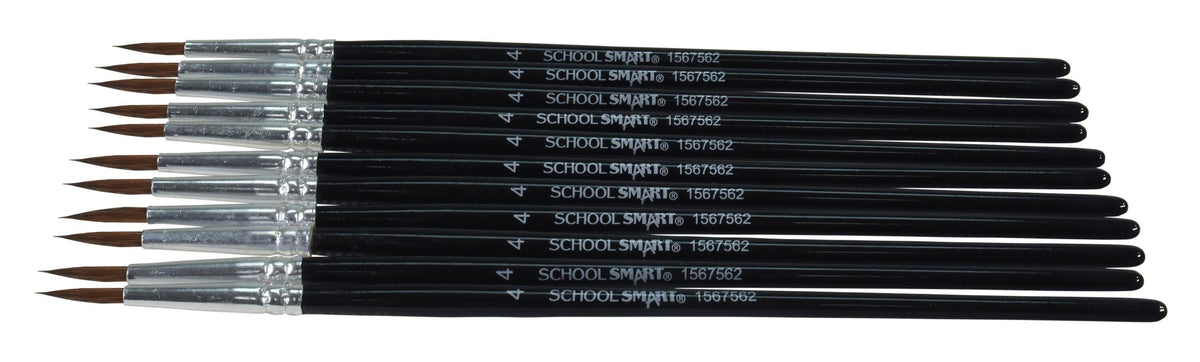 BRUSH CAMEL WC SH RND SZ 4 - SCHOOL SMART PACK OF 12