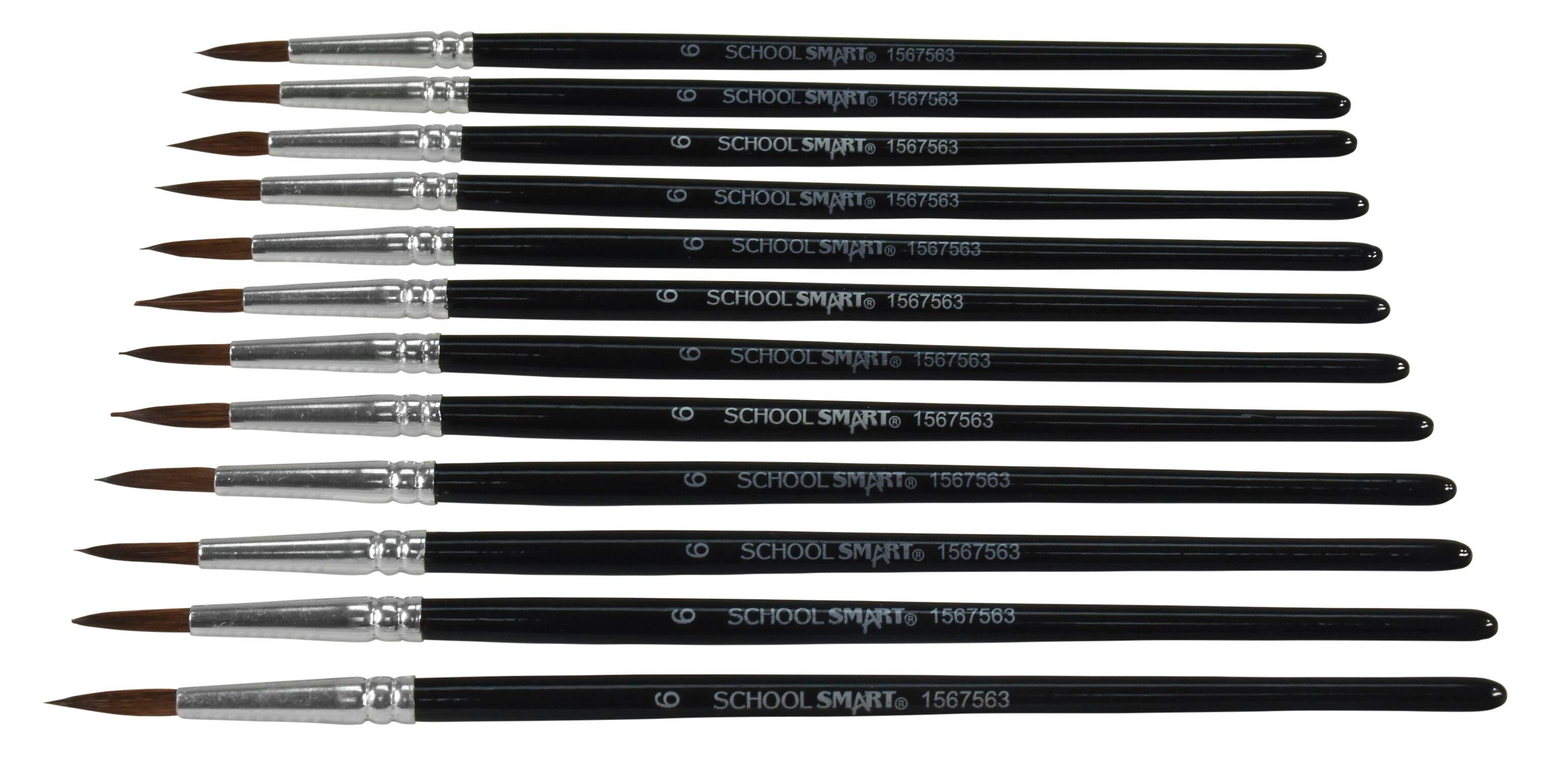 BRUSH CAMEL WC SH RND SZ 6 - SCHOOL SMART PACK OF 12