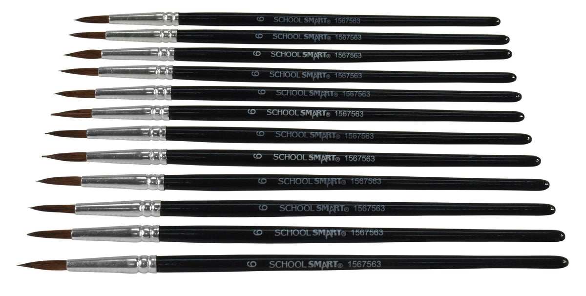 BRUSH CAMEL WC SH RND SZ 6 - SCHOOL SMART PACK OF 12