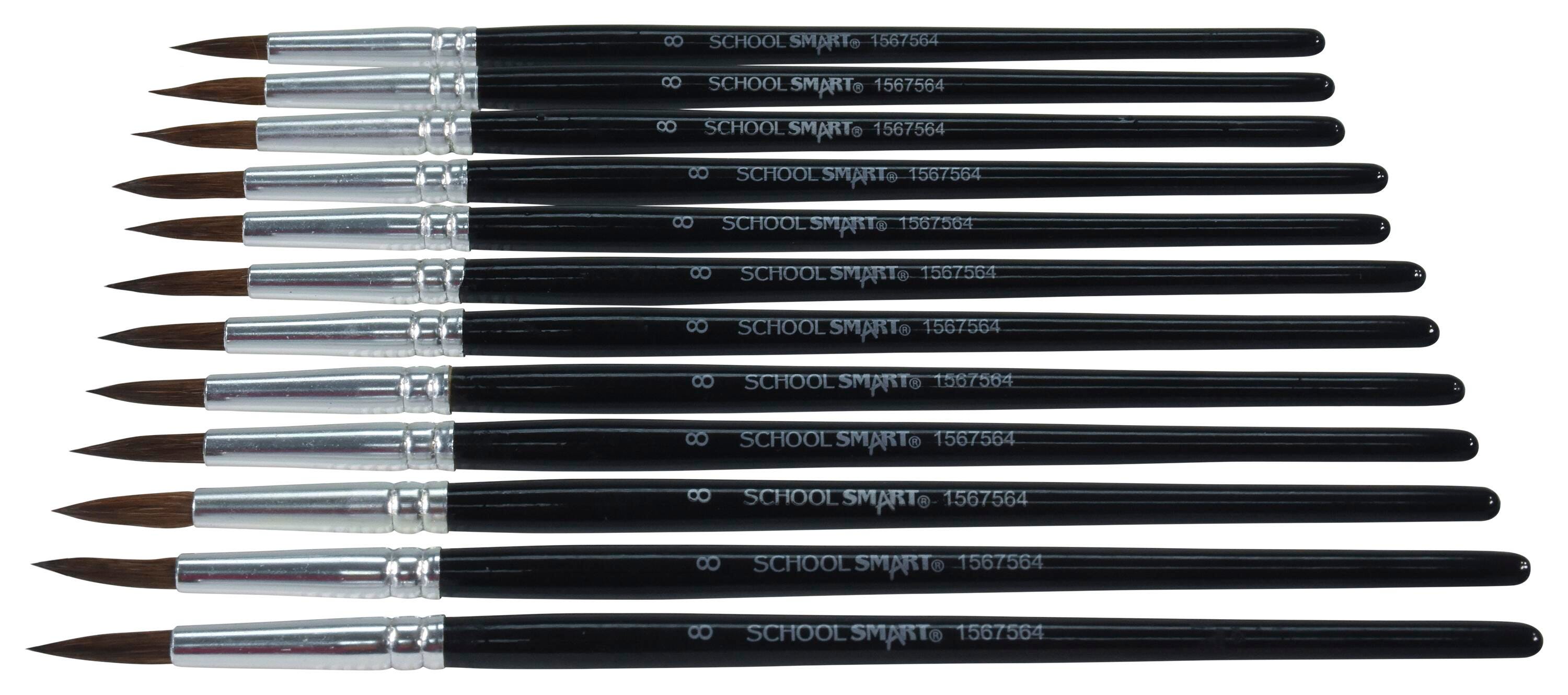 BRUSH CAMEL WC SH RND SZ 8 - SCHOOL SMART PACK OF 12