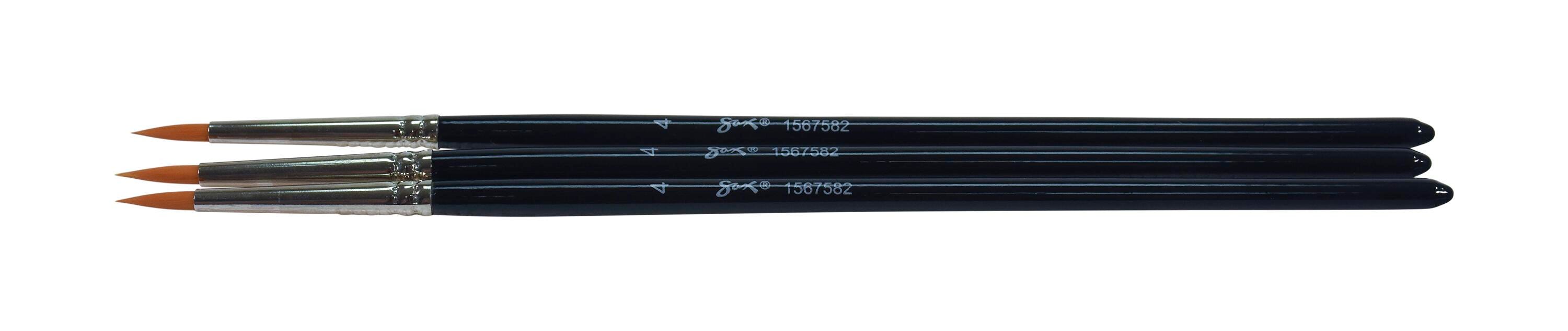 BRUSH GOLDEN TAKLON WATERCOLOR SH RND SZ 4 - SAX PACK OF 3