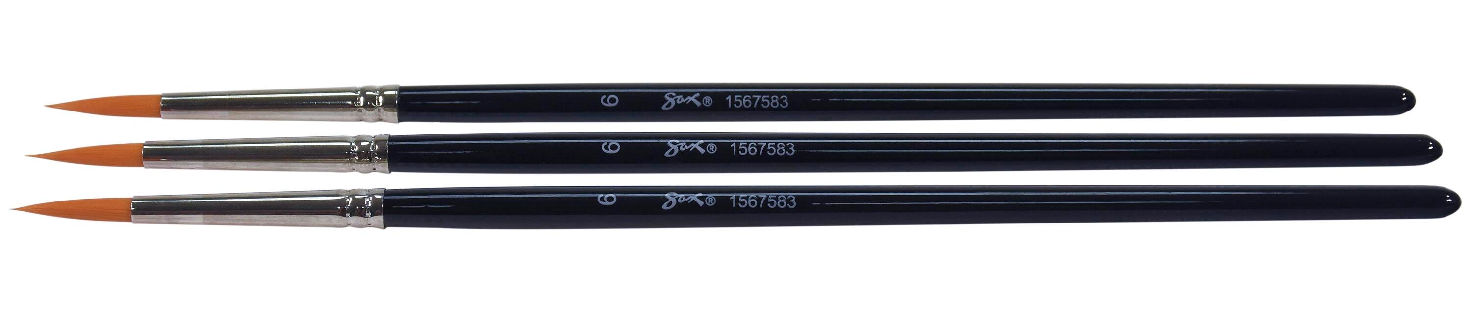 BRUSH GOLDEN TAKLON WATERCOLOR SH RND SZ 6 - SAX PACK OF 3