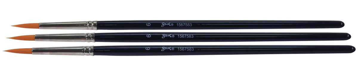 BRUSH GOLDEN TAKLON WATERCOLOR SH RND SZ 6 - SAX PACK OF 3