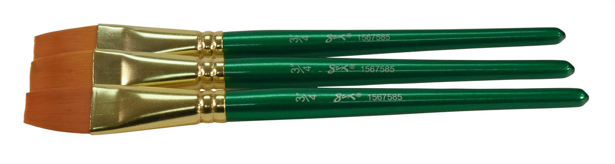 BRUSH OPTIMUM GOLDEN TAKLON SH FLAT 3/4 IN - SAX PACK OF 3