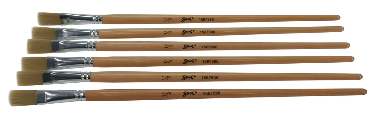 BRUSH NYLON 1/2 IN GOLD LH - SAX PACK OF 6