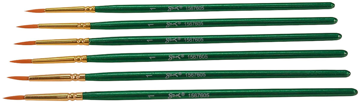 BRUSH OPTIMUM GOLDEN TAKLON SH RND SZ 1 - SAX PACK OF 6