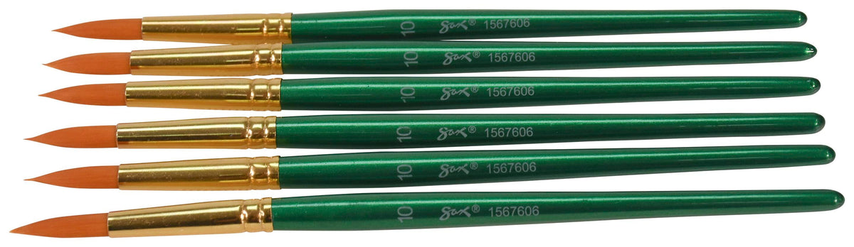 BRUSH OPTIMUM GOLDEN TAKLON SH RND SZ 10 - SAX PACK OF 6