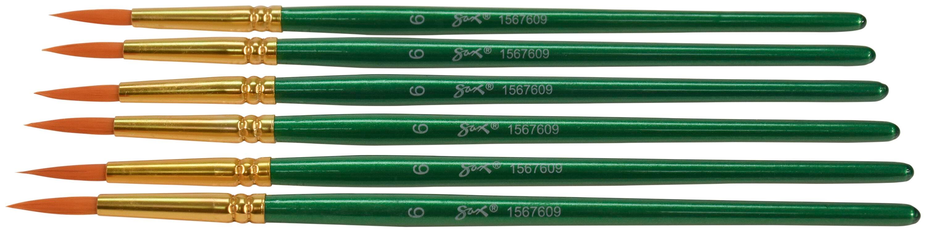 BRUSH OPTIMUM GOLDEN TAKLON SH RND SZ 6 - SAX PACK OF 6