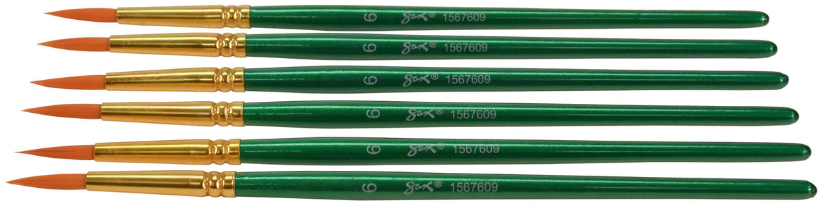 BRUSH OPTIMUM GOLDEN TAKLON SH RND SZ 6 - SAX PACK OF 6