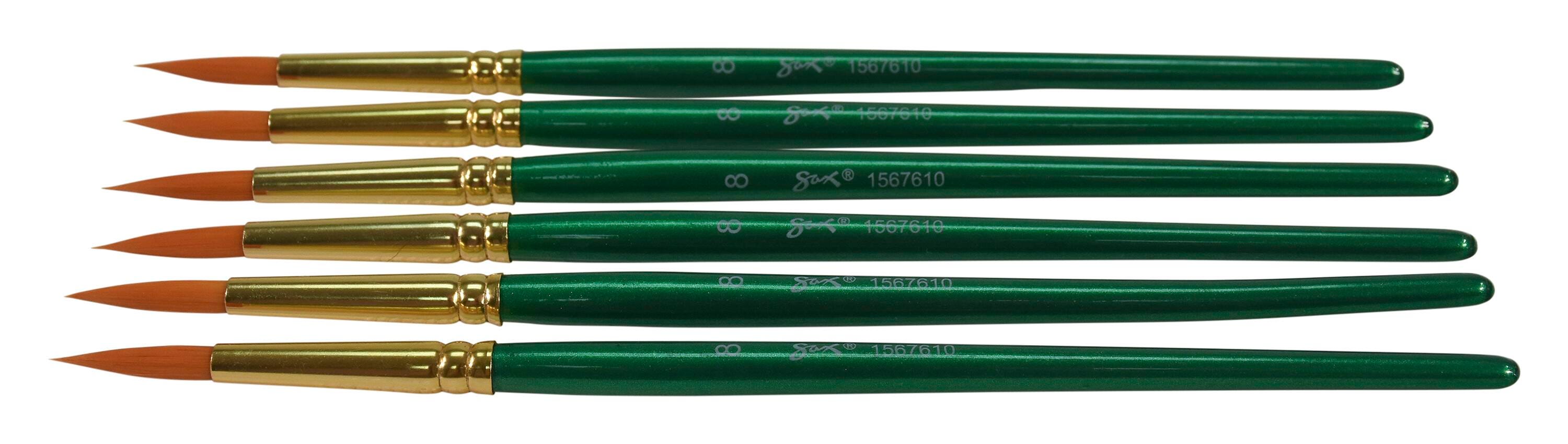 BRUSH OPTIMUM GOLDEN TAKLON SH RND SZ 8 - SAX PACK OF 6