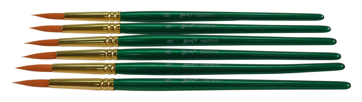 BRUSH OPTIMUM GOLDEN TAKLON SH RND SZ 8 - SAX PACK OF 6