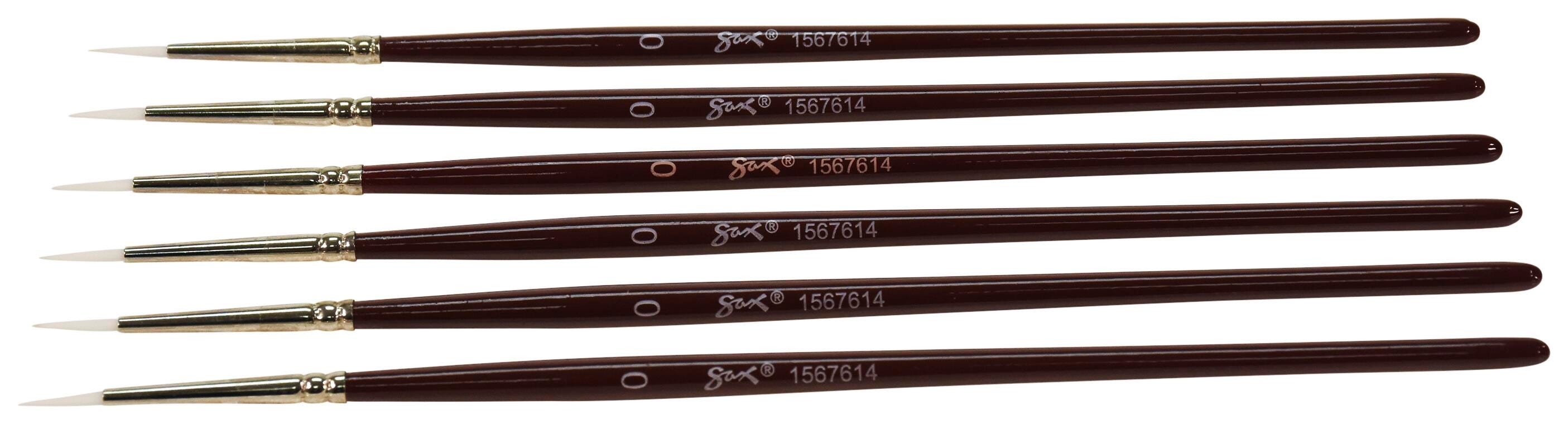 BRUSH OPTIMUM WHT TKLN SH RND SZ 0 - SAX PACK OF 6