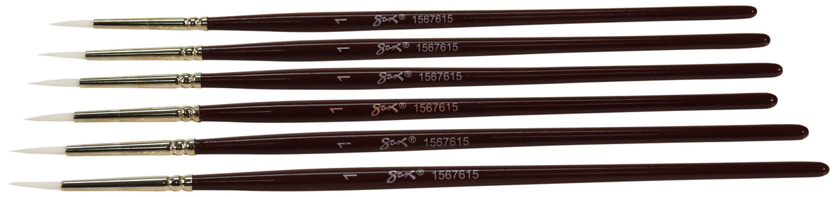 BRUSH OPTIMUM WHT TKLN SH RND SZ 1 - SAX PACK OF 6