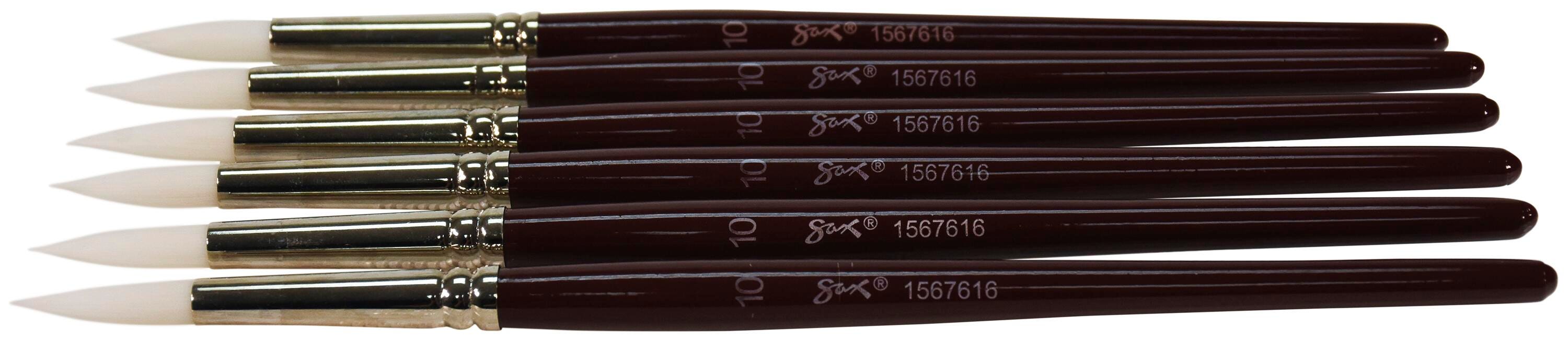 BRUSH OPTIMUM WHT TKLN SH RND SZ 10 - SAX PACK OF 6